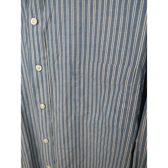 Croft&Barrow Men's XL Shirt Blue Striped Collared Long Sleeve Officewear - Picture 2 of 10